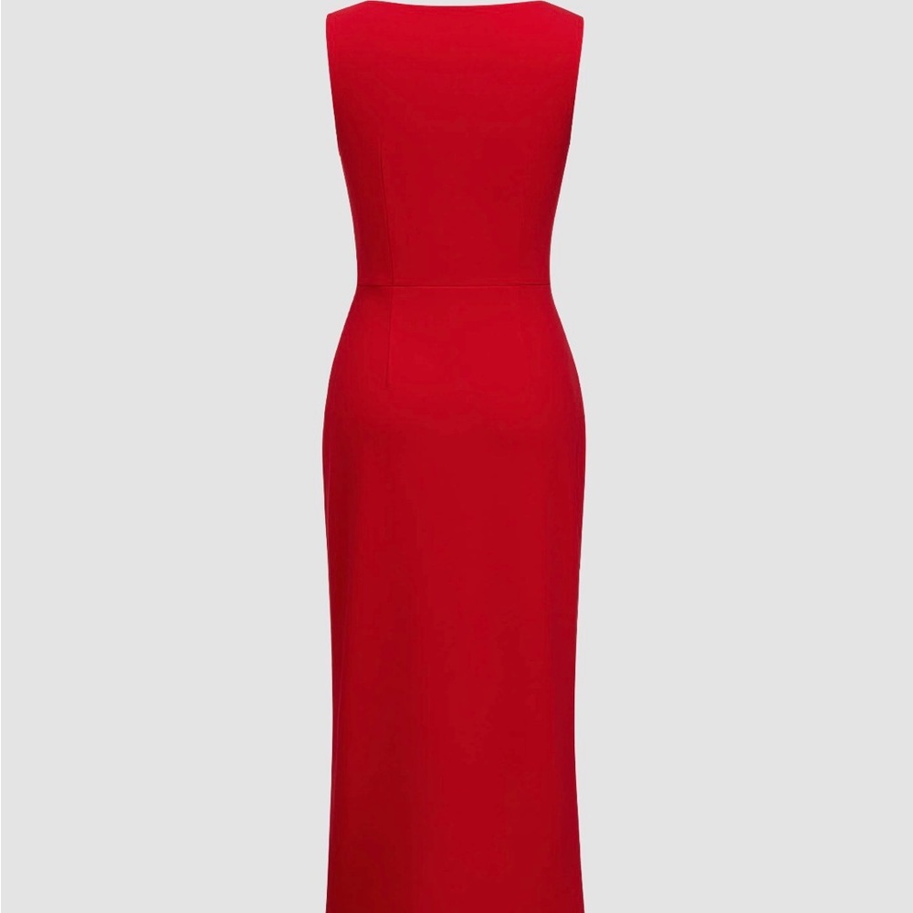 Red Ruched Dress - Picture 2 of 3